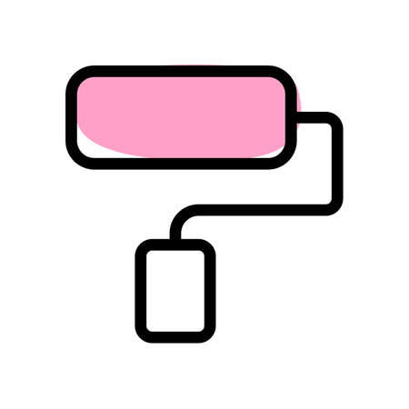 Roller paint brush for velvet finish looksのイラスト素材