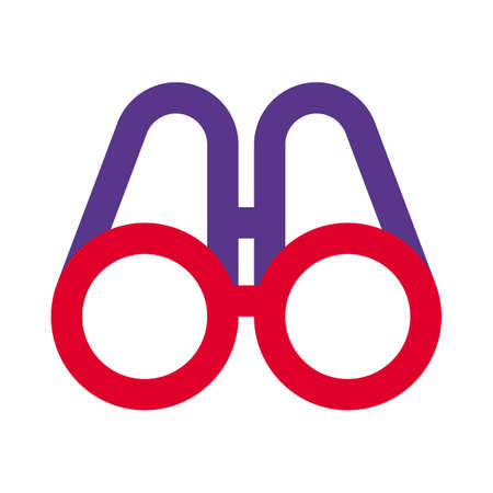 Telescopic Binocular to find far object on fieldのイラスト素材