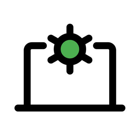 portable laptop internal operation system setting isolated in white backgroundのイラスト素材