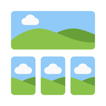Image split section with wide top screen layout