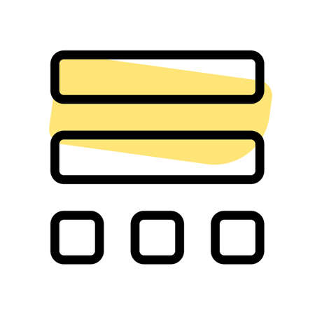 Bottom thumbnail grid with top wide layerのイラスト素材