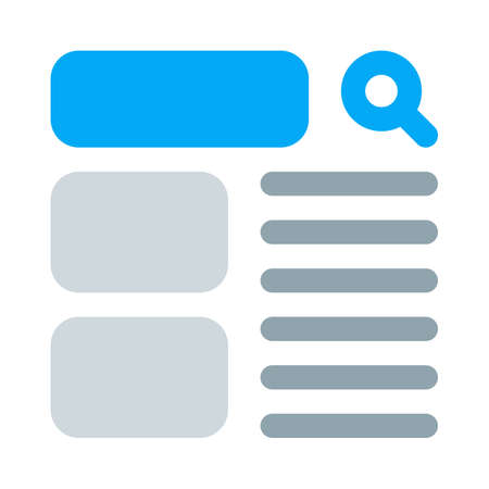 Top ten results displayed at right on a search engine platformのイラスト素材