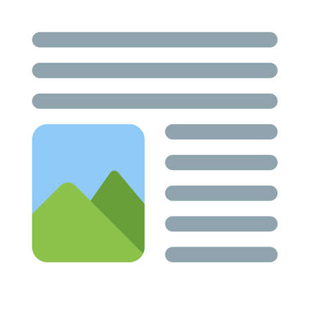 Internet web page with image attachment at bottom leftのイラスト素材