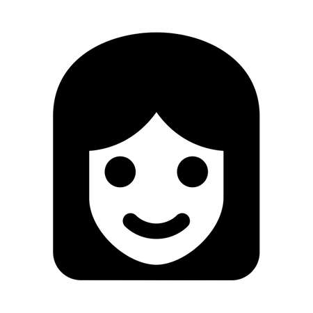 pictorial representation of girl emoticon shared in online messengerのイラスト素材