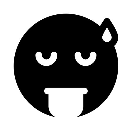 exhausted emoticon with tongue-out and sweat dropのイラスト素材