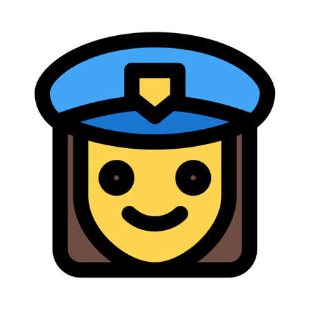 woman police character in duty uniform emojiのイラスト素材
