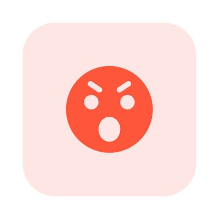 angry expression with open mouth chat emoticonのイラスト素材