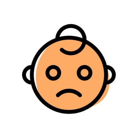 frowning baby with sad face expression emoticonsのイラスト素材