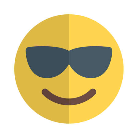 cool smiling emoticon with sunshade shared on internetのイラスト素材