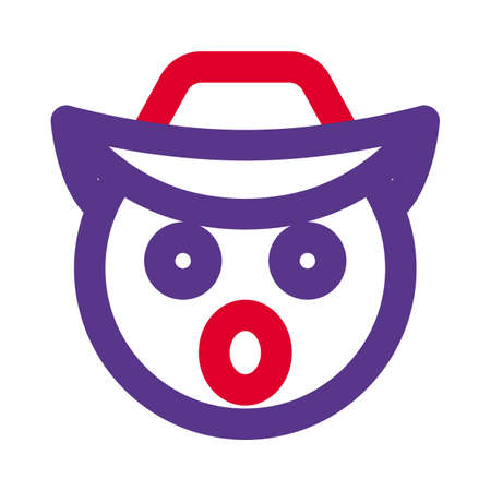 cowboy emoticon with hat and open mouthのイラスト素材