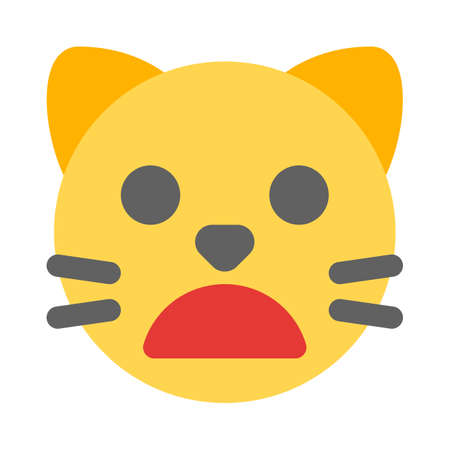Cat emoji frowning pictorial representation with mouth openのイラスト素材