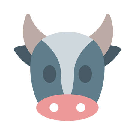 Cow face with long horns and long horndのイラスト素材