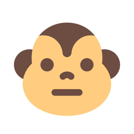 Neutral monkey face emoji with flat mouth expression