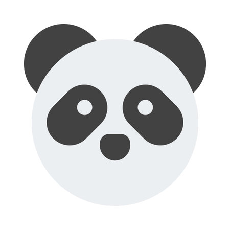 Mouthless panda emoji pictorial representation send on messengerのイラスト素材