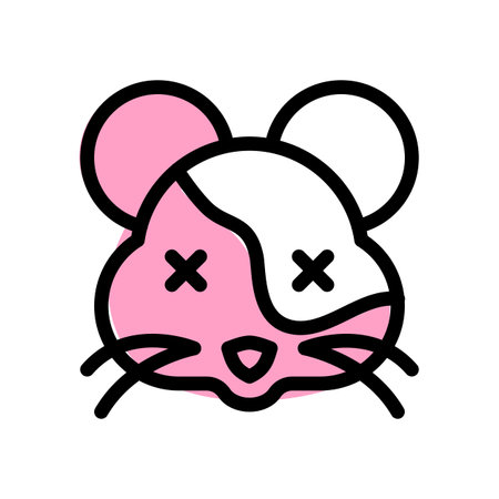 Eyes crossed pet hamster face emoji shared on internetのイラスト素材