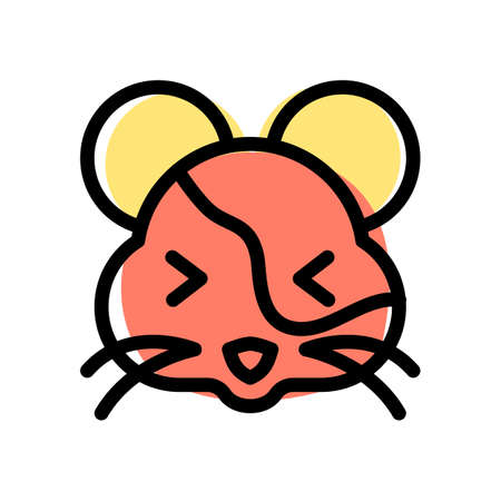 Hamster squint and grinning eyes emoticon facial expressionのイラスト素材