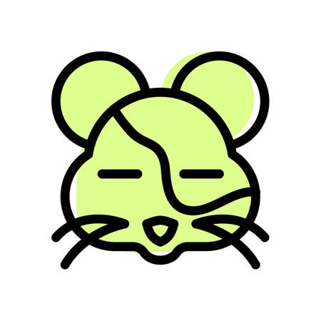 Hamster with closed eye facial expression emojiのイラスト素材