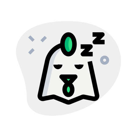 Sleeping chicken emoticon pictorial representation shared on messengerのイラスト素材