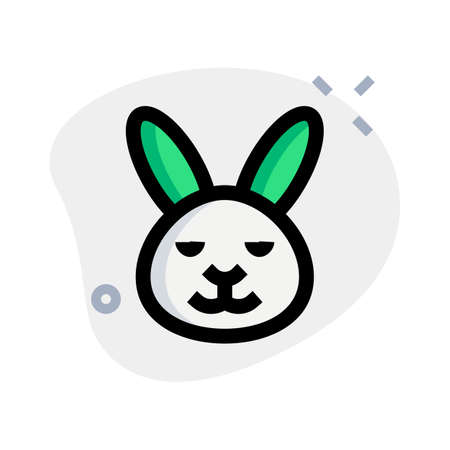 Smiling rabbit emoticon with eyes closed pictorial representationのイラスト素材