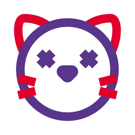 Mouthless kitty face with eyes crossed emojiのイラスト素材