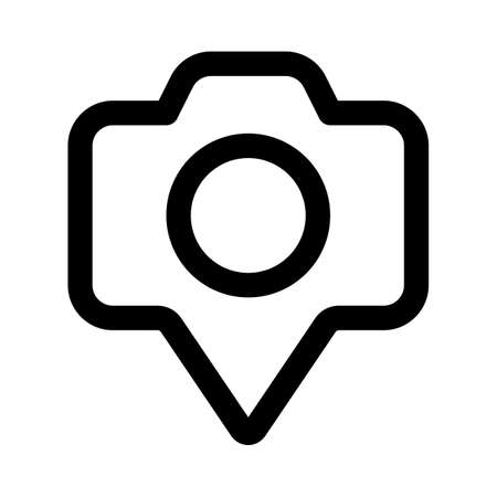 Camera with gps location feature in latest trendのイラスト素材