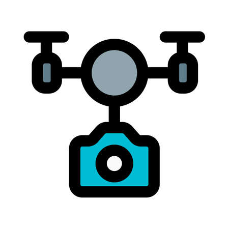 Aerial photography with high flying drone cameraのイラスト素材