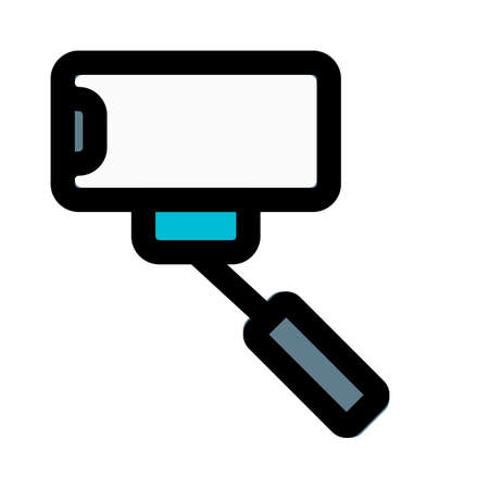 Smartphone selfie stick with multiple axis gimbalのイラスト素材