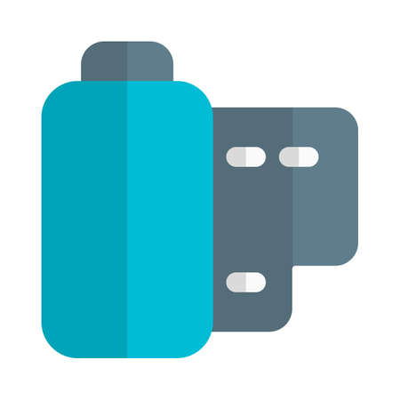 Obselete film camera roll isolated on white backgroundのイラスト素材