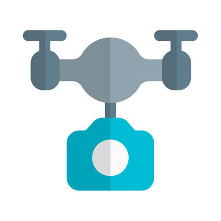 Aerial photography with high flying drone cameraのイラスト素材