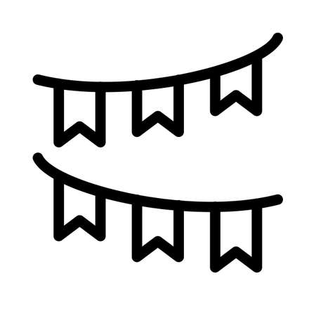 Decorative street paper flag garland during festive seasonのイラスト素材