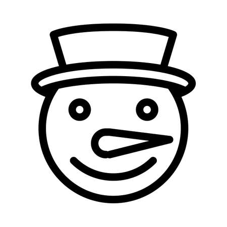 Happy smiley face snowman with carrot as noseのイラスト素材