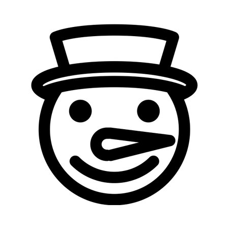 Happy smiley face snowman with carrot as noseのイラスト素材