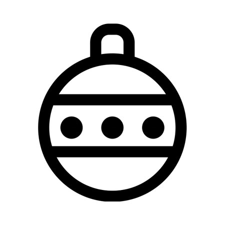 Ornamental dotted christmas ball design isolated on white backgroundのイラスト素材