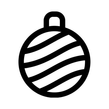 Striped round hanging christmas ball isolated on white backgroundのイラスト素材