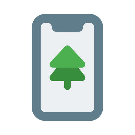 Online ordering of pine tree through smartphoneのイラスト素材