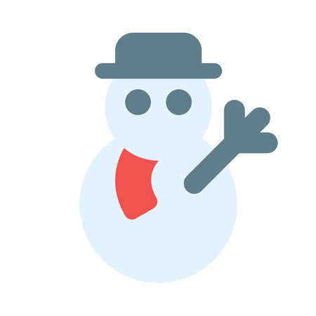 Winter season man-made snowman sculpture in greeting formationのイラスト素材