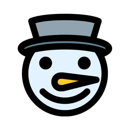 Happy smiley face snowman with carrot as noseのイラスト素材