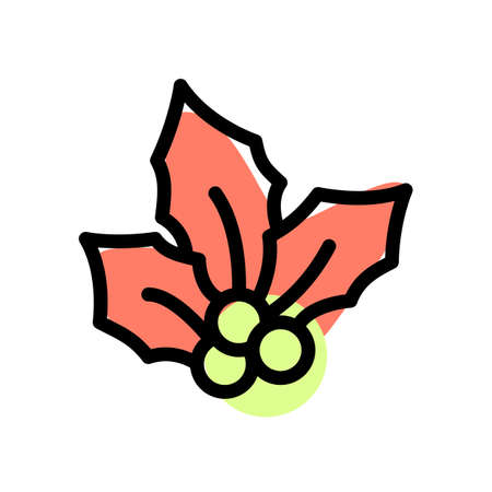 Ornamental mistletoe berries for holiday decor objectのイラスト素材