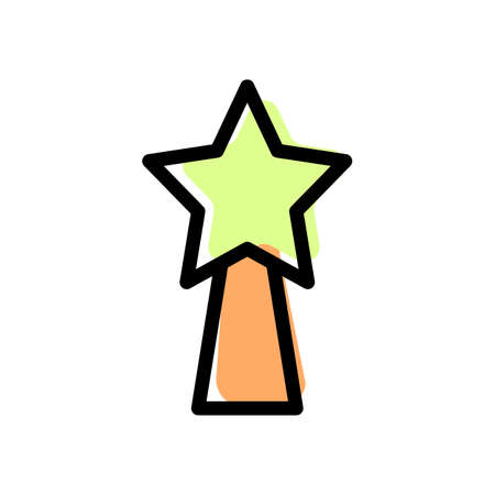 Magic wand with star on top isolated on white backgroundのイラスト素材