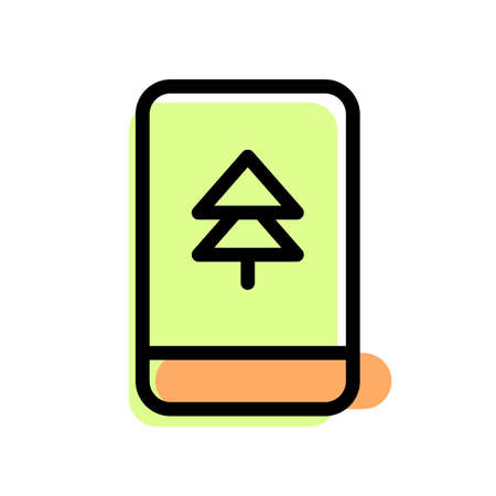 Picture taken of pine tree from smartphoneのイラスト素材