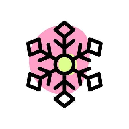 Sectored plates symmetrical snowflake ice crystal layoutのイラスト素材
