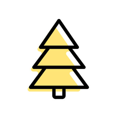 Tall length pine tree with layer of branchesのイラスト素材