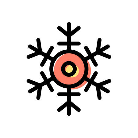 Round centered frozen ice crystal snowflake symmetryのイラスト素材
