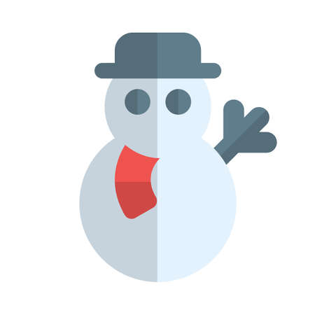 Winter season man-made snowman sculpture in greeting formationのイラスト素材