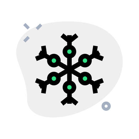 Six circled branches ice crystal snowflake symmetryのイラスト素材