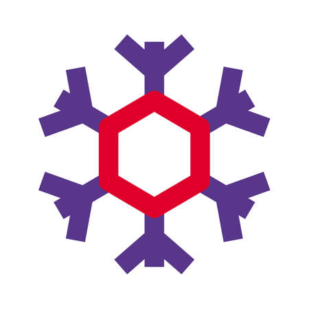 Hexagonal shaped snowflake symmetry design ice crystalのイラスト素材