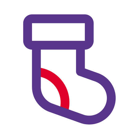 Xmas decorative stocking isolated on white backgroundのイラスト素材