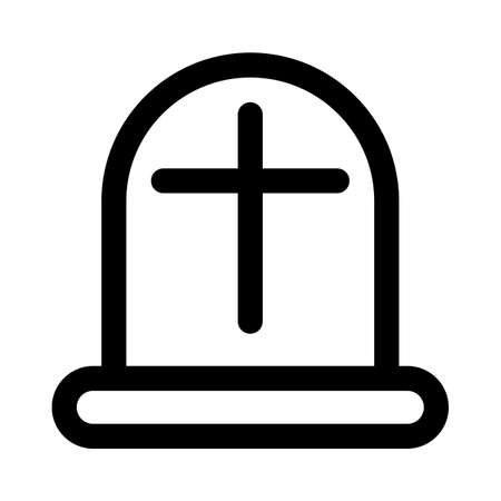 christian cross on headstone at graveyard halloween conceptのイラスト素材