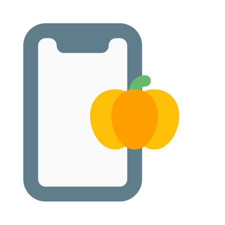 mobile halloween pumpkin design e-store interface designのイラスト素材