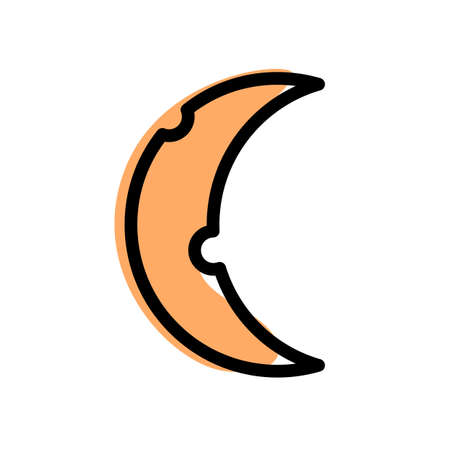 waxing crescent moon luran phase on halloween nightのイラスト素材